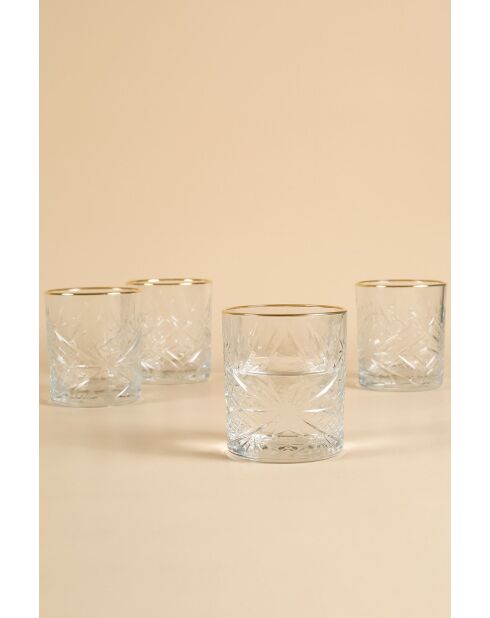 Lot de 4 verres Lumiere 350 or/transparent - 350 ml