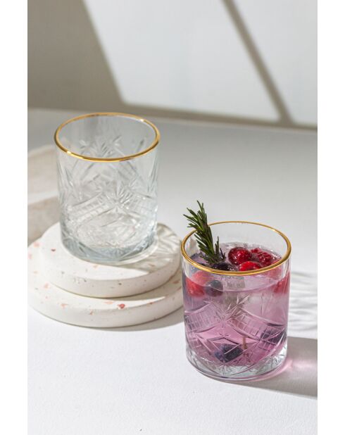 Lot de 4 verres Lumiere 350 or/transparent - 350 ml