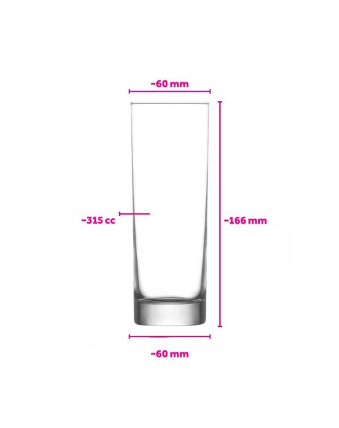 Lot de 6 verres LV-ADA389F transparent - 315 ml