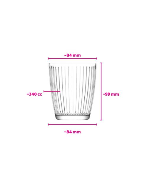 Lot de 6 verres LV-HES236F transparent - 340 ml