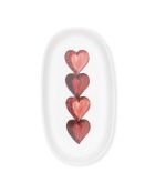 Lot de 2 plats de service LUV0019 blanc/rouge - 26x14x3 cm
