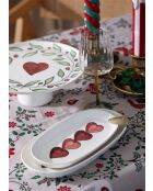Lot de 2 plats de service LUV0019 blanc/rouge - 26x14x3 cm