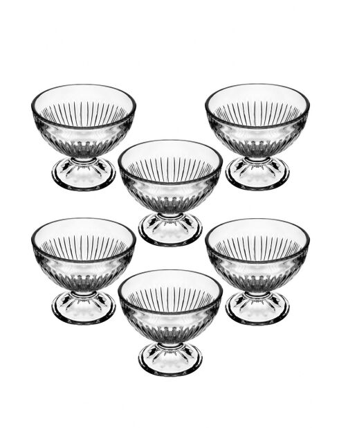 Lot de 6 bols en verre IC7353GCL transparent - 250 ml
