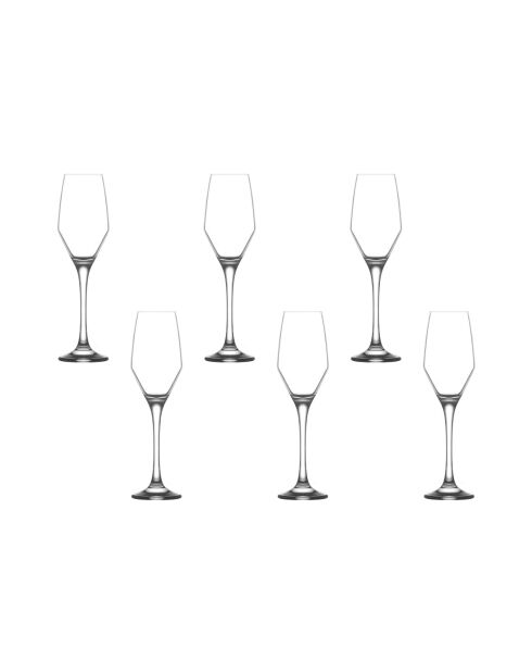 Set van 6 wijnglazen LV-ELL533F transparant - 230ml