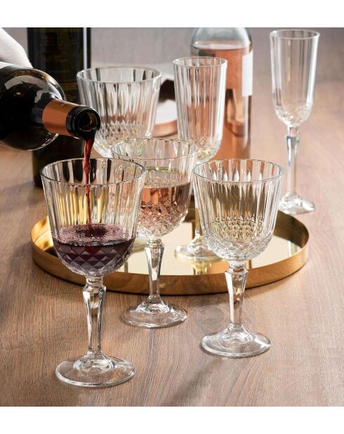 Set van 6 wijnglazen PB-440230 transparant - 310 ml