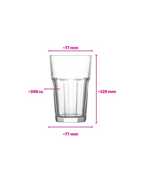 Lot de 6 verres LV-ARA263F transparent - 300 ml