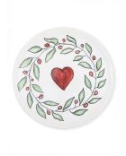 Lot de 6 assiettes de service LUV0026 blanc/rouge/vert - 26x26x1 cm