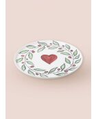 Lot de 6 assiettes de service LUV0026 blanc/rouge/vert - 26x26x1 cm