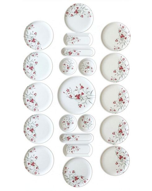 Service petit-déjeuner Red Fruit 21 bleu/blanc - 21 pièces