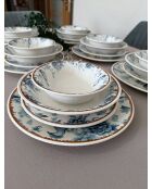 Kitchen Bird Tafelservice weiß/blau/orange - 24 Stück