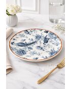 Kitchen Bird Tafelservice weiß/blau/orange - 24 Stück