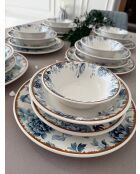 Kitchen Bird Tafelservice weiß/blau/orange - 24 Stück