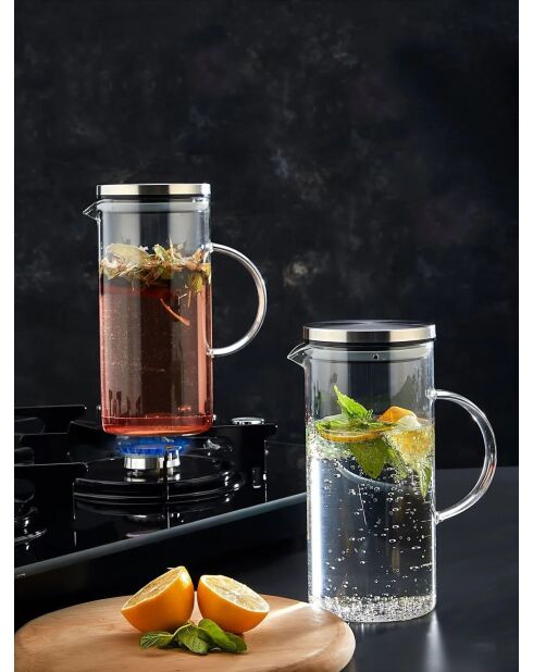 Bouteille en verre İl0403 transparent/argent - 1,5 l