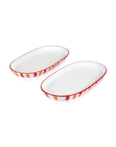 Lot de 2 plats de service JOY0004 orange - 30x17x4 cm
