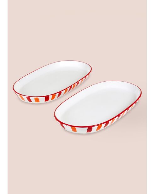 Lot de 2 plats de service JOY0004 orange - 30x17x4 cm