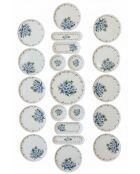 Frühstücksset Flower blau/weiß - 21-teilig