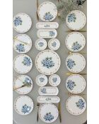Frühstücksset Flower blau/weiß - 21-teilig