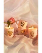 Mugs en verre Golden Love crème - 4 pièces