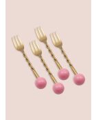 Lot de 4 fourchettes CKB0278 or/rose - 14x2x1 cm