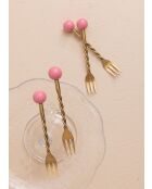 Lot de 4 fourchettes CKB0278 or/rose - 14x2x1 cm