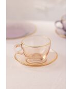 Lot de 4 tasses à thé Five O'Clock saumon - 240 ml