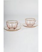Lot de 4 tasses à thé Five O'Clock saumon - 240 ml
