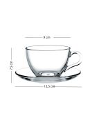 Lot de 4 tasses à thé Five O'Clock saumon - 240 ml
