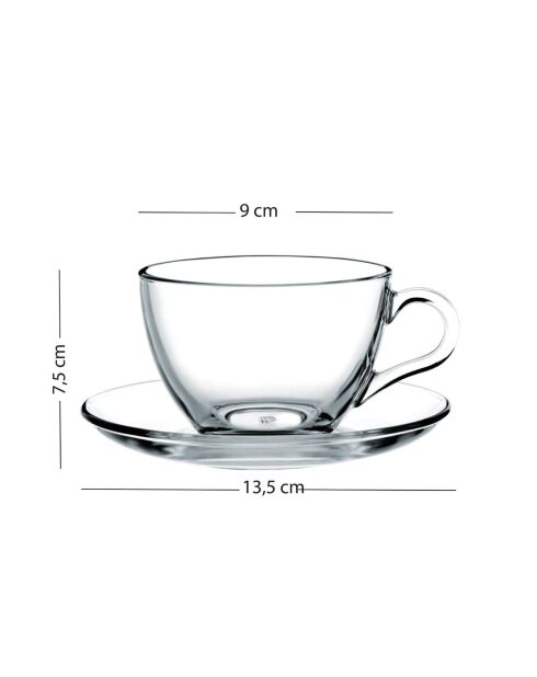Lot de 4 tasses à thé Five O'Clock saumon - 240 ml