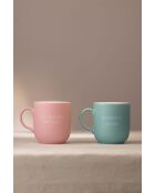 Lot de 2 mugs Mottolu - Pink, Blue rose/bleu - 400 ml