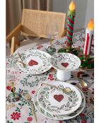 Set mit 6 Desserttellern LUV0002 weiß/rot/grün - 19x19x1 cm