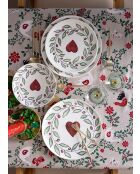 Set mit 6 Desserttellern LUV0002 weiß/rot/grün - 19x19x1 cm