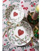 Set mit 6 Desserttellern LUV0002 weiß/rot/grün - 19x19x1 cm