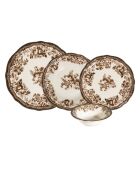 Service de table en porcelaine Velour Brown Fulya 24 Ytkm blanc/brun - 24 pièces