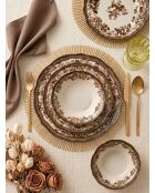 Service de table en porcelaine Velour Brown Fulya 24 Ytkm blanc/brun - 24 pièces