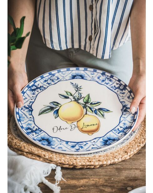 Assiette de service ODL0005 jaune - 30x30x2 cm