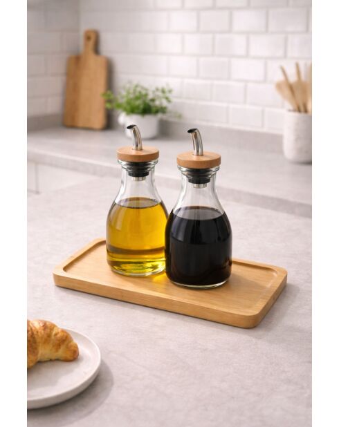 Plat de service F10272 bambou - 22.5 cm