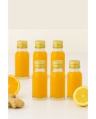 Set van 6 Tu-30Ccgold6Lı transparante/gouden glazen flessen - 30 ml