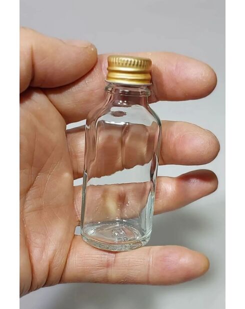Set van 6 Tu-30Ccgold6Lı transparante/gouden glazen flessen - 30 ml