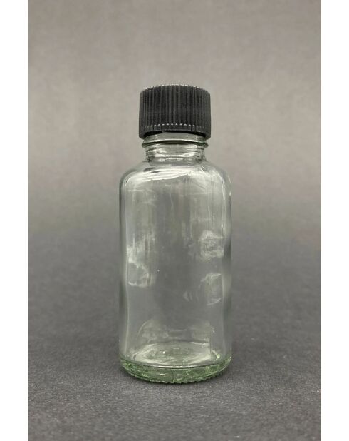 Set van 6 Tu-6Lı100Ccsıyahkapak transparante/zwarte glazen flessen - 100 ml