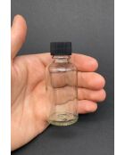 Set van 6 Tu-6Lı100Ccsıyahkapak transparante/zwarte glazen flessen - 100 ml