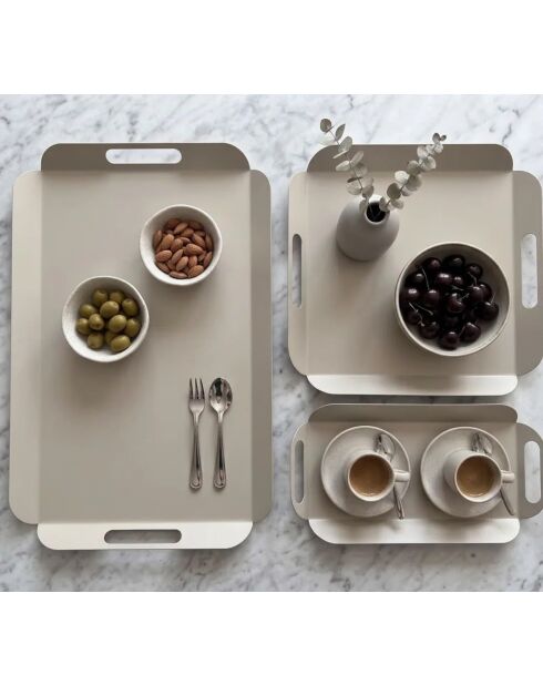 Set di 3 vassoi marroni - 46 x 29 x 2,5 cm/ 29 x 29 x 2,5 cm/ 29 x 15 x 2,5 cm