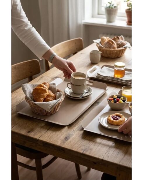 Set di 3 vassoi marroni - 46 x 29 x 2,5 cm/ 29 x 29 x 2,5 cm/ 29 x 15 x 2,5 cm
