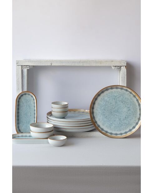 Frühstücksset NNMOD14KH880742 weiß/blau/kamel - 14-teilig