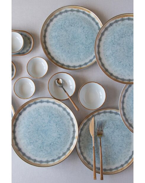 Frühstücksset NNMOD14KH880742 weiß/blau/kamel - 14-teilig