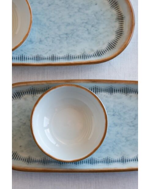 Frühstücksset NNMOD14KH880742 weiß/blau/kamel - 14-teilig