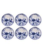 Lot de 6 assiettes de service Heaven bleu/blanc - 25.5x25.5x2.5 cm