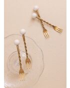 Lot de 4 fourchettes CKB0277 or/blanc - 14x2x1 cm