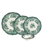 Velour Green Fulya 24 Ytkm wit/groen porseleinen dinerset - 24 stuks