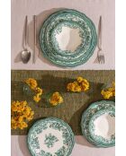Velour Green Fulya 24 Ytkm wit/groen porseleinen dinerset - 24 stuks