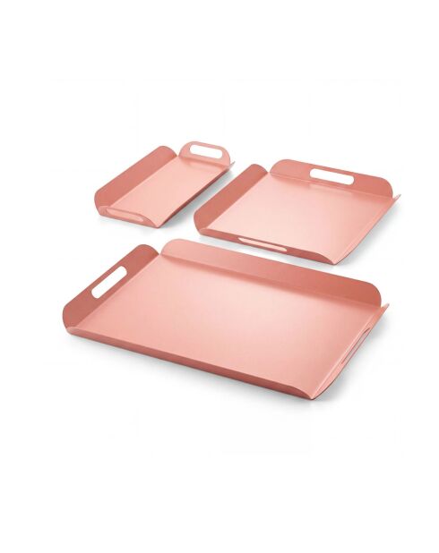 Set di 3 vassoi rosa - 46 x 29 x 2,5 cm/ 29 x 29 x 2,5 cm/ 29 x 15 x 2,5 cm